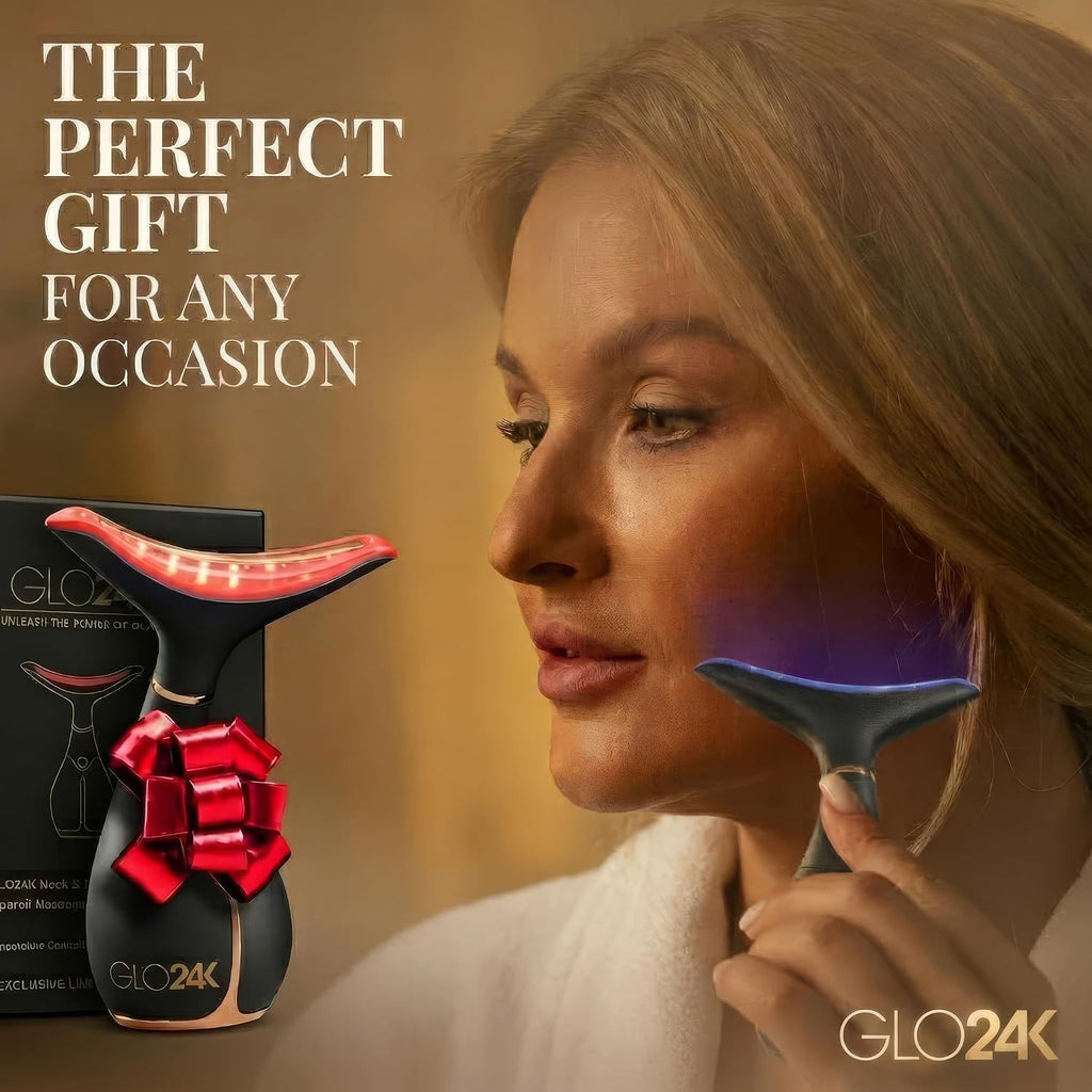 GLO24K LED Facial Massager for Face & Neck